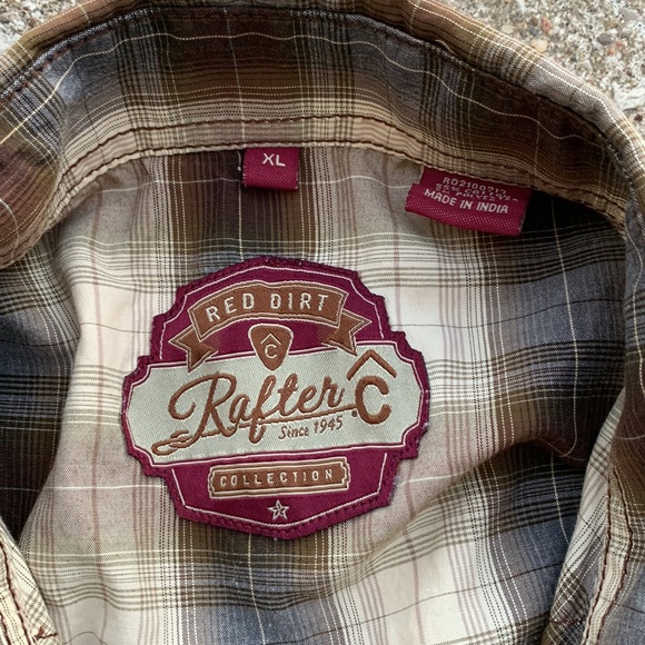 Red Dirt Rafter C Collection | Western Rodeo Pearl Snap Plaid Shirt - Picture 6 of 6